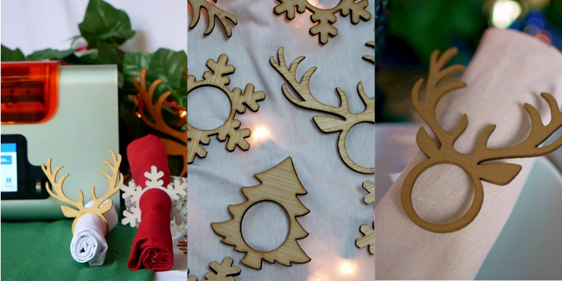 Details of napkin ring production with the OKU Desk laser cutter and engraver